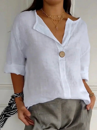 Rose | Cotton V-neck Blouse